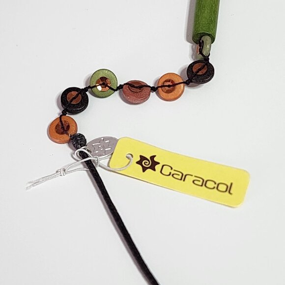 Caracol green brown orange necklace - Picture 4 of 7